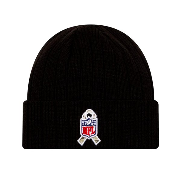 New Era Seattle Seahawks 2021 Salute To Service Cuffed Knit Beanie Hat - Black - Picture 3 of 3